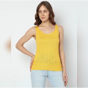 VERO MODA Yellow Cable Knit Top