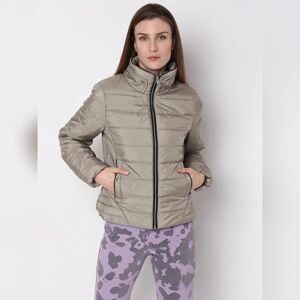 VERO MODA Green High Neck Puffer Jacket