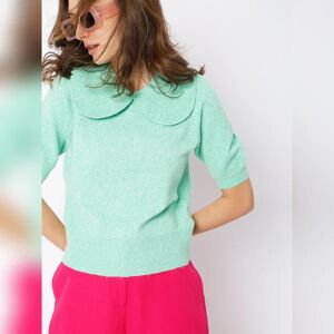 VERO MODA Green Peter Pan Collar Top