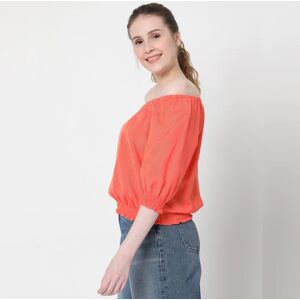 VERO MODA Coral Off-Shoulder Top