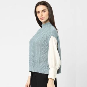 VERO MODA Blue Cable Knit Vest