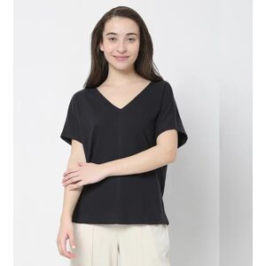 VERO MODA Black Solid T-shirt