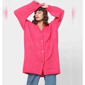 VERO MODA Hot Pink Buttoned Front Cardigan