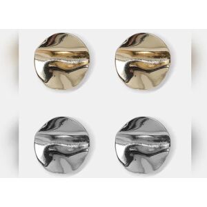 VERO MODA Pack Of 2 Round Plate Earrings - Gold & Silver