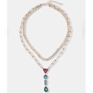 VERO MODA Golden Gemstone Detail Layered Necklace