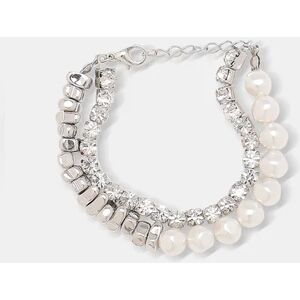 VERO MODA Silver Pearl Embellished Bracelet