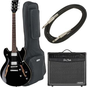 Harley Benton HB-35 BK Vintage Series Bundle nero lucido