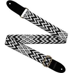 Cascha CUS-JW1 Ukulele Strap Jaqua Ethnic black and white