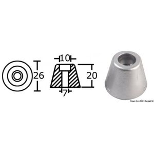 Osculati Anodo ricambio elica prua/poppa per Side-Power (Sleipner) Anodo ric. all. rif.orig. 71190A