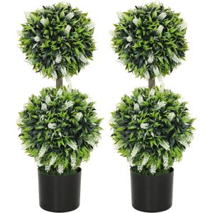 Homcom Set da 2 Piante Artificiali, Pianta artificiale resistente ai raggi UV in Vaso da Fiori, 70 cm Pianta da Interno per Soggiorno, Giardino Aosom Italy