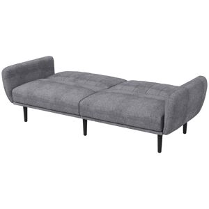 Homcom Divano Letto 3 Posti con Schienale Reclinabile a 3 Livelli in Tessuto, 208x84x82cm, Grigio