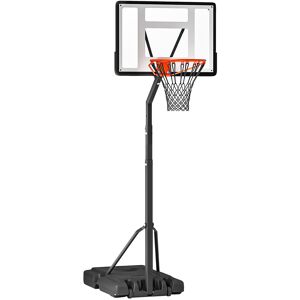 Homcom Canestro Basket per Adulti con Altezza Regolabile 302-352cm, Struttura in Acciaio, PE e PVC, Nero Aosom