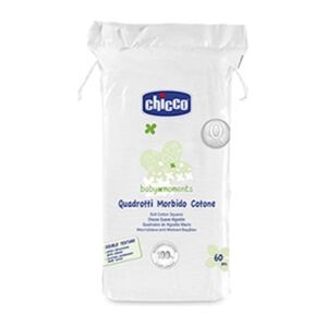 Chicco Linea Baby Moments Cura del Bambino 60 Quadrotti Morbido Cotone