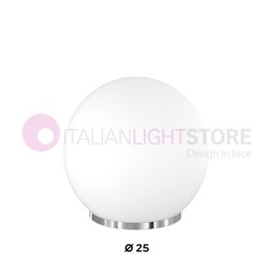 Top Light Illuminazione Mars Lampada Da Tavolo Con Sfera In Vetro Bianco D.25 Cm.