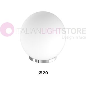 Top Light Illuminazione Mars Lampada Da Comodino Con Sfera In Vetro Bianco D.20 Cm.