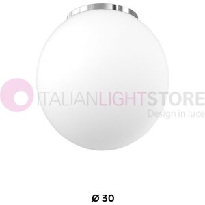 Top Light Illuminazione Mars Lampada Da Soffitto Sfera In Vetro Bianco D.30 Cm.