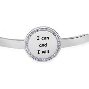 Stroili Bangle I can and I will in acciaio e strass Collezione: Lady Message