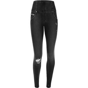 Freddy Jeans push up WR.UP® vita alta in denim navetta ecologico con strappi Jeans Nero-Cuciture In Tono Donna Xxs