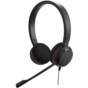 JABRA Evolve 20 CUFFIE PC, Nero/Rosso