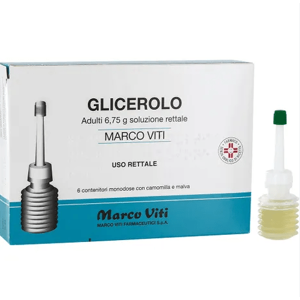 MARCO VITI Glicerolo Adulti 6,75g Soluzione Rettale 6 Contenitori Monodose con Camomilla e Malva