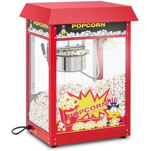 Royal Catering Piccola macchina per popcorn - Potenza 1600 W, acciaio inox, vetro temperato, rivestimento in teflon RCPR-16E