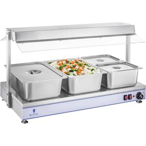 Royal Catering Piano caldo con lampade alogene - 2000 W - Acciaio inox RCHP-120