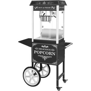 Royal Catering Macchina per popcorn con carretto - Design retró - Nera - RCPW.16.2