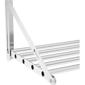 Royal Catering Mensola pieghevole a muro in acciaio inox - Design a barre - 120 x 45 cm - 40 kg RC-TFWH12045