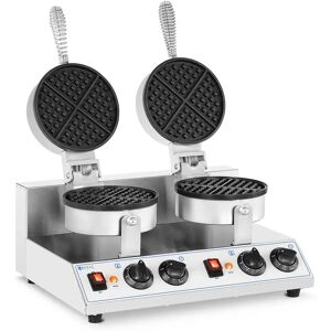 Royal Catering Piastra per waffles doppia rotonda - 2,600 W RC-WMD01