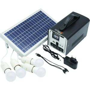 Tecnomat SET PANNELLO SOLARE PIEGHEVOLE CON 18W PER POWERSTATION DA 7000mA 4 LAMPADINE LED 160 lm/W