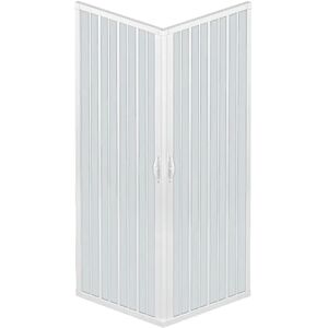 Tecnomat BOX DOCCIA LUNA SOFFIETTO 80-90 H185 cm APERTURA ANGOLARE IN PVC PROFILO BIANCO