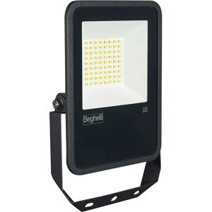 Beghelli PROIETTORE LED 10W 1000 lumen 3000K LUCE CALDA 97x110x27 mm NERO CAVO 40cm IP66