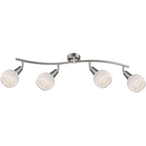 Tecnomat BARRA 4 LUCI ORIENTABILI ICONA 4X4W E14 NICKEL E VETRO SERIGRAFATO