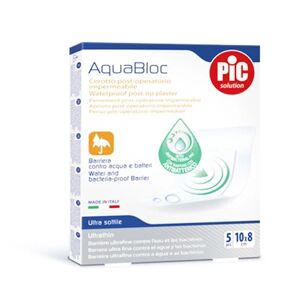 Pic Aquabloc Cerotto Sterile Antibatterico 10X8 cm 5 Pezzi