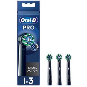 Procter & Gamble Srl Oral-B Power Refill Crossaction Black 3 Pezzi - Testine di Ricambio per una Pulizia Avanzata