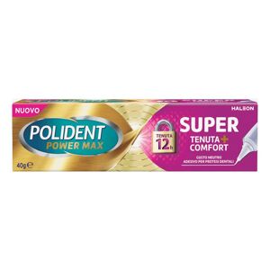 Haleon Italy Srl Polident Power Max - Super Tenuta&Comfort 40g, Adesivo per Protesi Dentaria