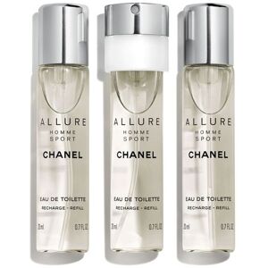 Chanel Allure Homme Sport Eau De Toilette Vaporizzatore Da Viaggio Ricaricabile 60 ML (3 x 20 ML)