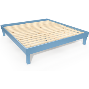 ABC MEUBLES Letto 180x200 in legno massiccio Comfort - 180x200 - Polvere blu