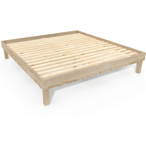 ABC MEUBLES Letto 180x200 in legno massiccio Comfort - 180x200 - Legno Grezzo