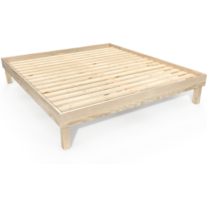 ABC MEUBLES Letto 180x200 in legno massiccio Comfort - 180x200 - Vernice Naturale