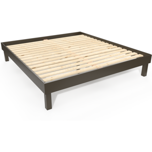 ABC MEUBLES Letto 180x200 in legno massiccio Comfort - 180x200 - Wengé