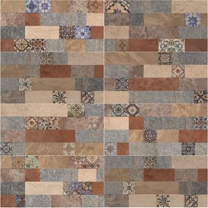 Leroy Merlin Piastrella decorativa in gres porcellanato Terrastone mix Diverse tonalità del cotto, beige, marrone, grigio e inserti multicolor. da interno / esterno 1.54 m²