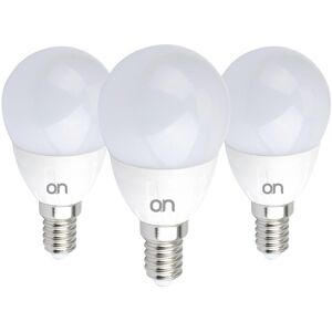 On Set da 3 lampadine LED, E14 goccia, opaco, luce fredda, 5W= 430LM 270°,