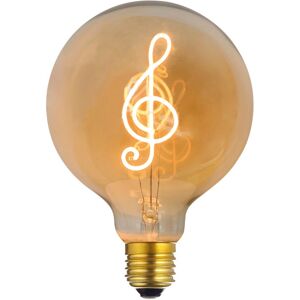 On Lampadina Music up, LED, E27 globo, ambrato, luce calda, 4W= 200LM (equiv 20 W), 360° dimmerabile,