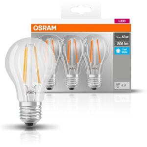 Osram Set da 3 lampadine LED, E27 goccia, opaco, luce naturale, 6.5W= 806LM (equiv 60 W), 300°,