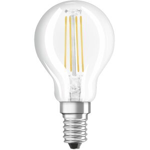 Osram Set da 3 lampadine LED filamento, E14 sferico, trasparente, luce naturale, 4W= 470LM (equiv 40 W), 300°,