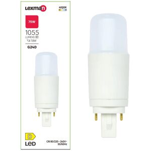 LEXMAN Lampadina LED, G24D3 faretto, trasparente, luce calda, 7.8W= 1055LM (equiv 75 W), 240°,