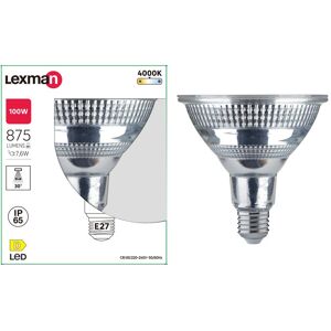 LEXMAN Lampadina LED, E27 faretto, trasparente, luce naturale, 7.6W= 875LM (equiv 100 W), 30°,