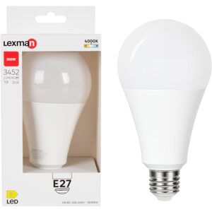 LEXMAN Lampadina LED, E27 goccia, smerigliato, luce naturale, 25W= 3452LM (equiv 200 W), 200°,