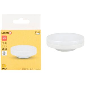 LEXMAN Lampadina LED, GX53 faretto, smerigliato, luce calda, 5.4W= 600LM (equiv 48 W), 110°,